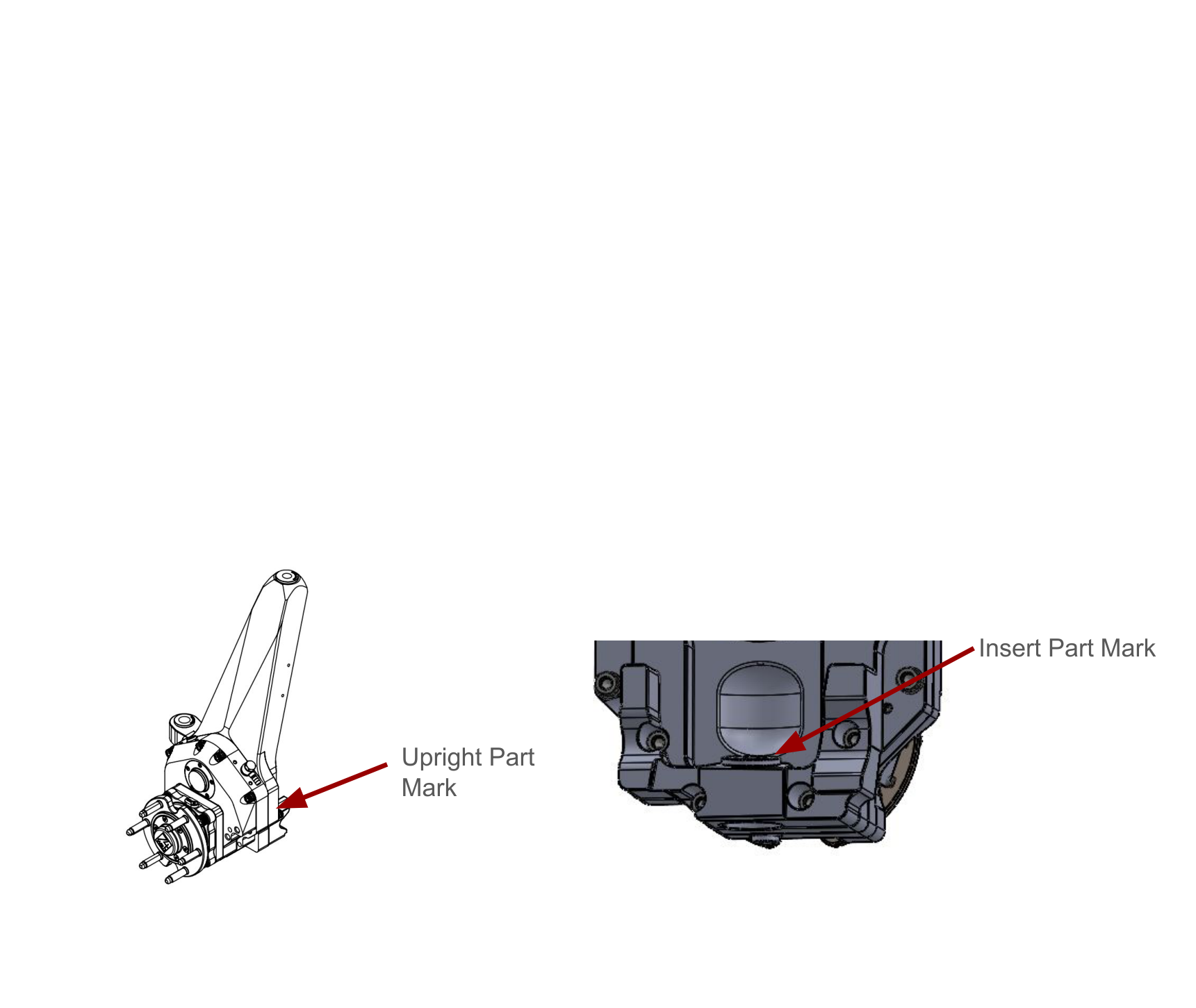 Kit bill of materials — upright part and insert detail