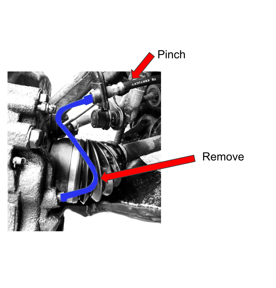 Front end — lift and support vehicle, remove wheels