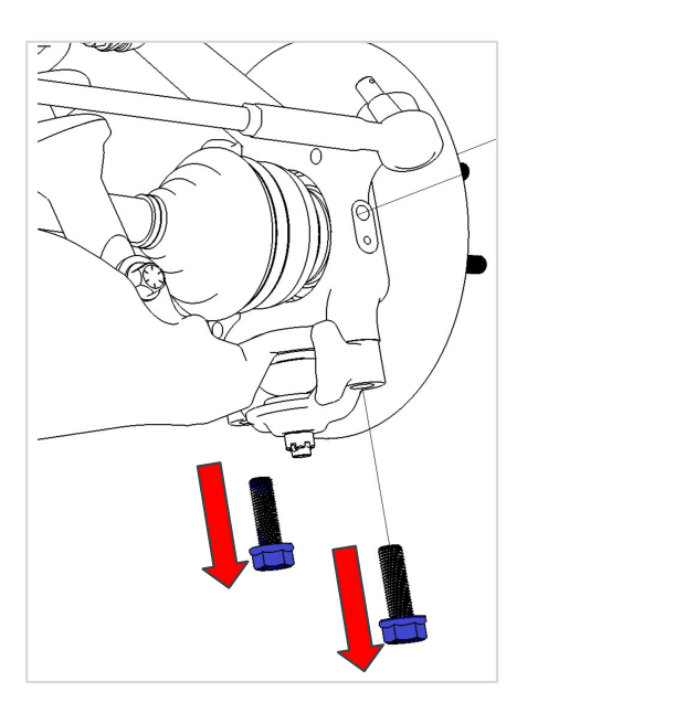 Loosen tie rod, upper ball joint, and lower ball joint nuts