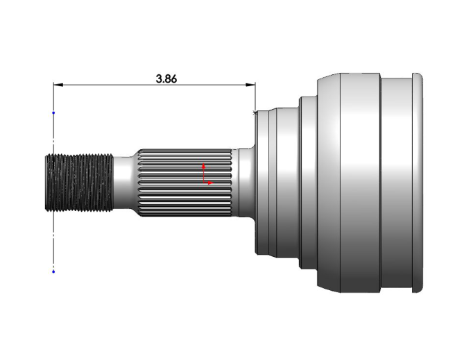 Stub shaft modification — remove nut and cutting tool