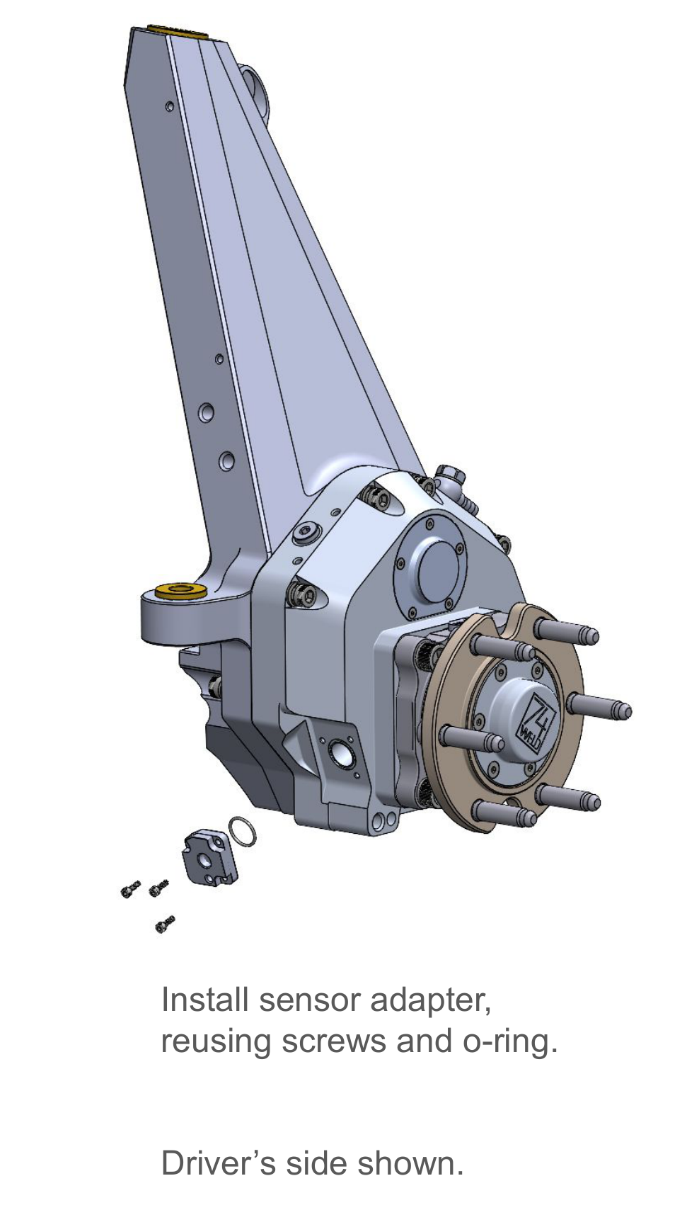 Install sensor adapter — driver's side shown