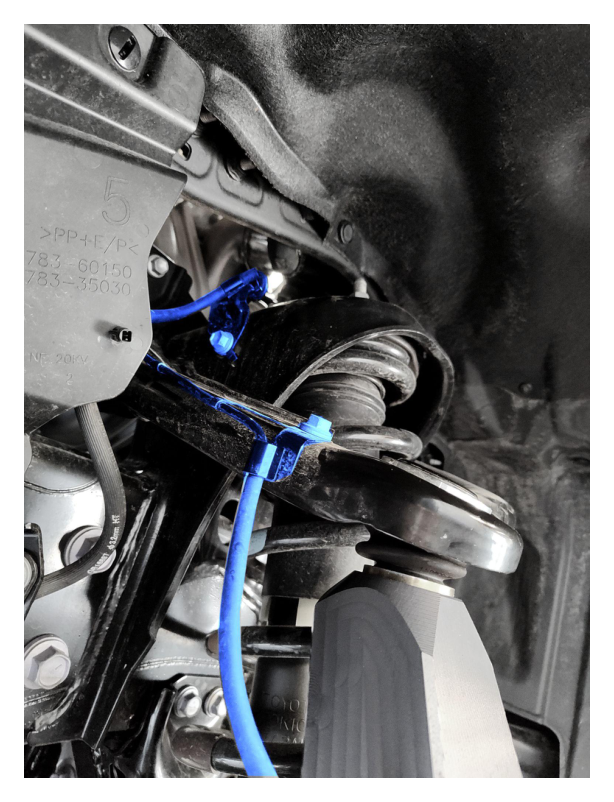 Retain WSS cable and vent line with P-clamps