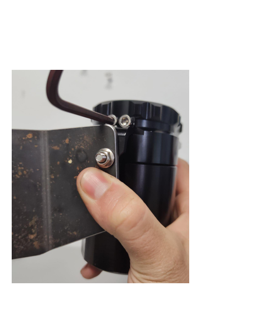Remove handle using 5/32" allen wrench — attach to mounting bracket