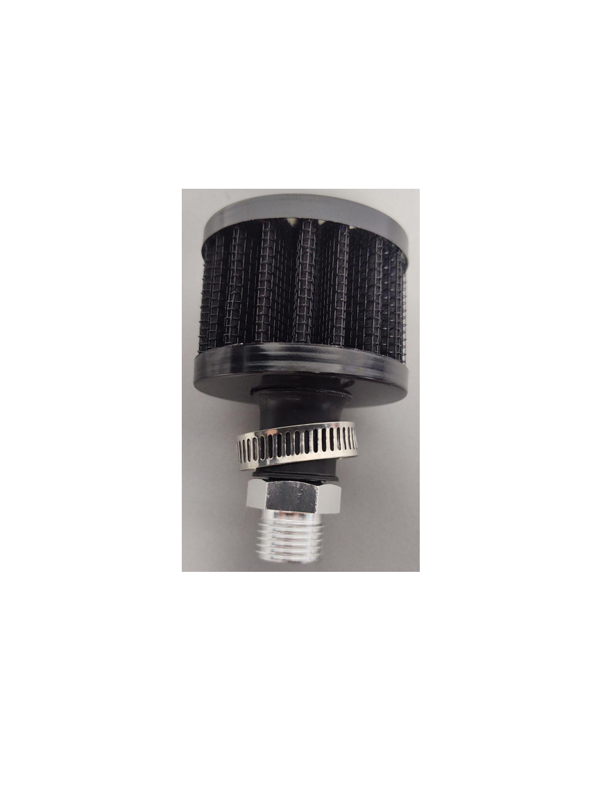 Wrap Teflon tape on medium hose barb — attach filter to medium barb