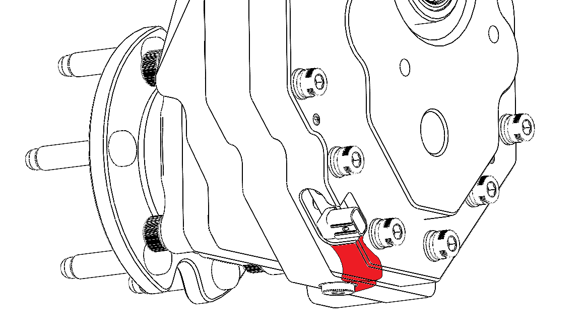ABS sensor and encoder location